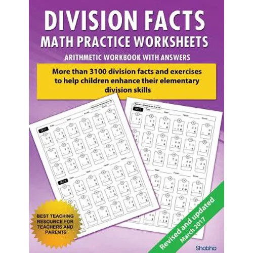 Division Facts Math Practice Worksheet Arithmetic Workbook With Answers: Daily Practice guide for elementary students and other kids