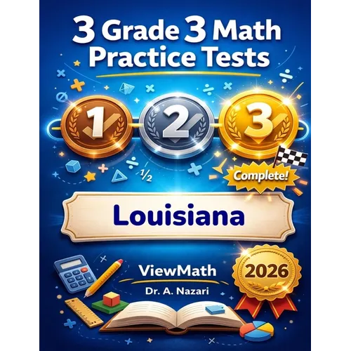 3 Louisiana LEAP 2025 Grade 3 Math Practice Tests: Full-Length Test Prep with Detailed Answer Explanations