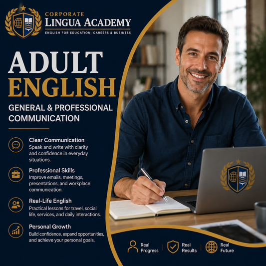 Adult learner building practical English communication